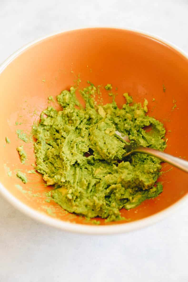 mashed avocado in a bowl