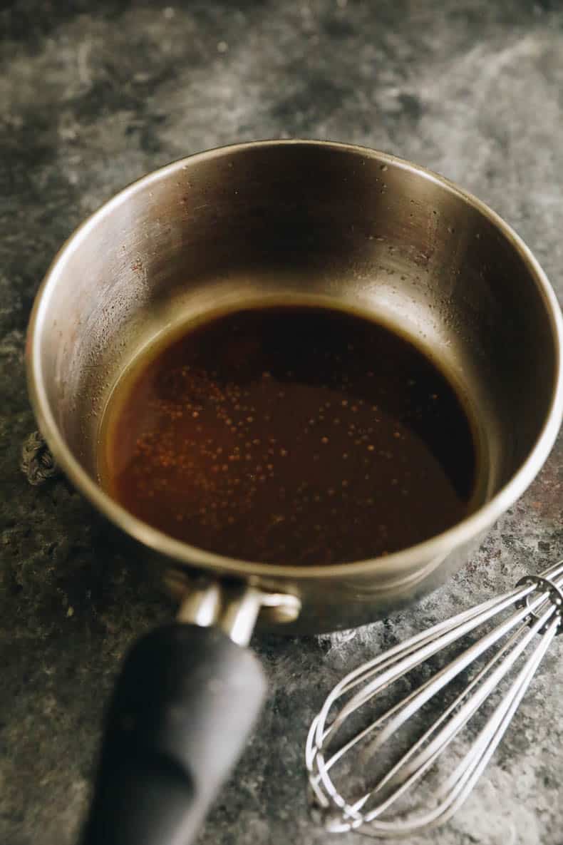 coconut spice oil for drizzling in a small pot