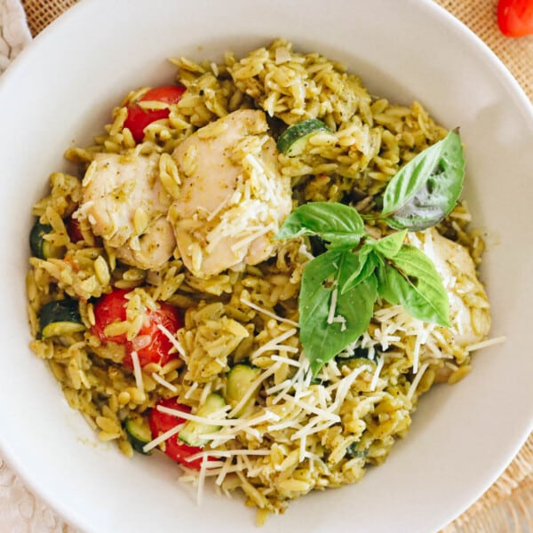 one pot pesto chicken and orzo