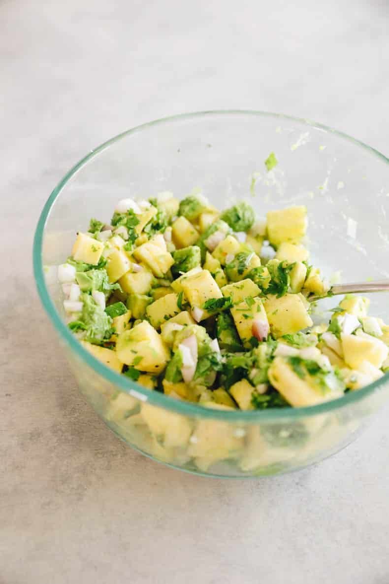 Pineapple and avocado salsa