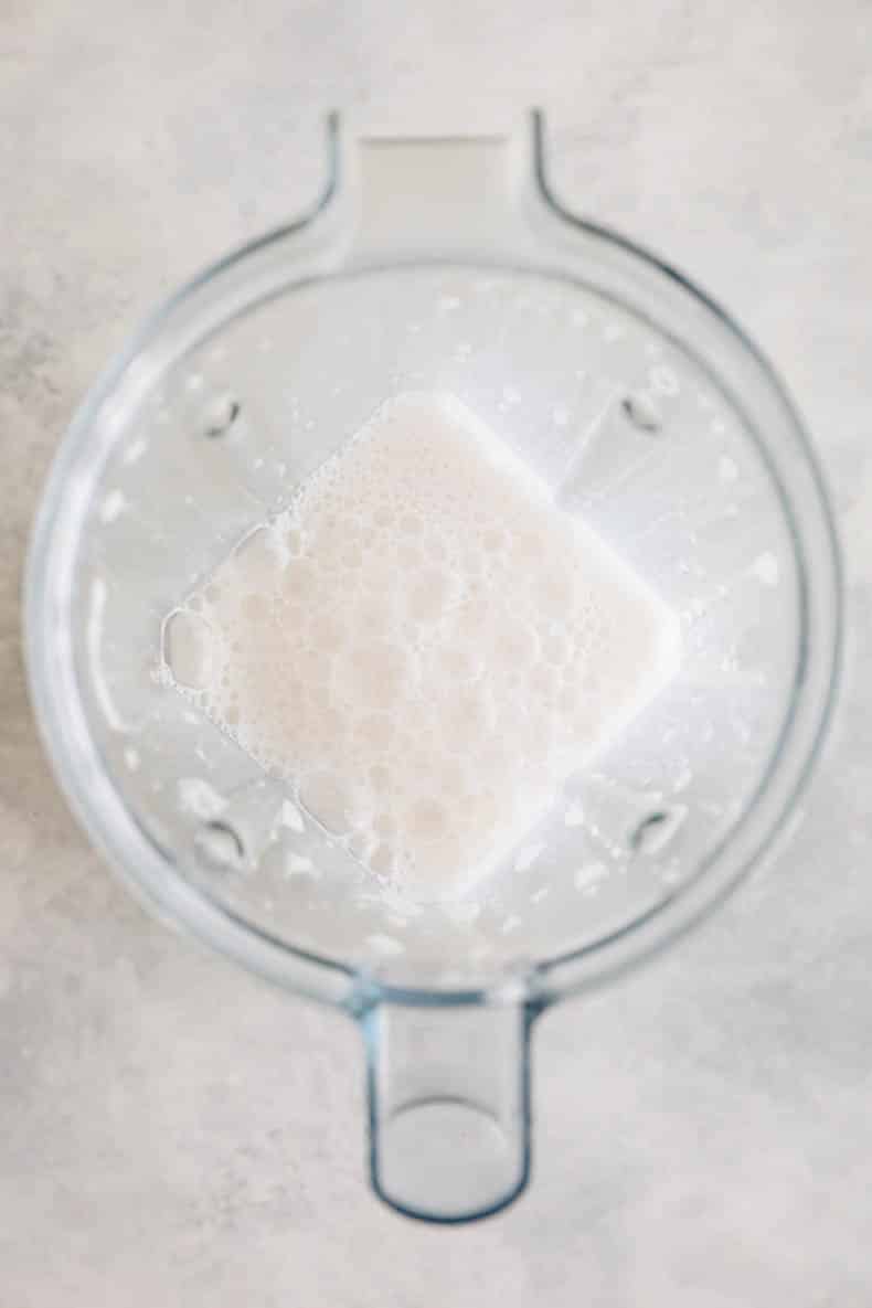 vanilla cold foam in a blender.