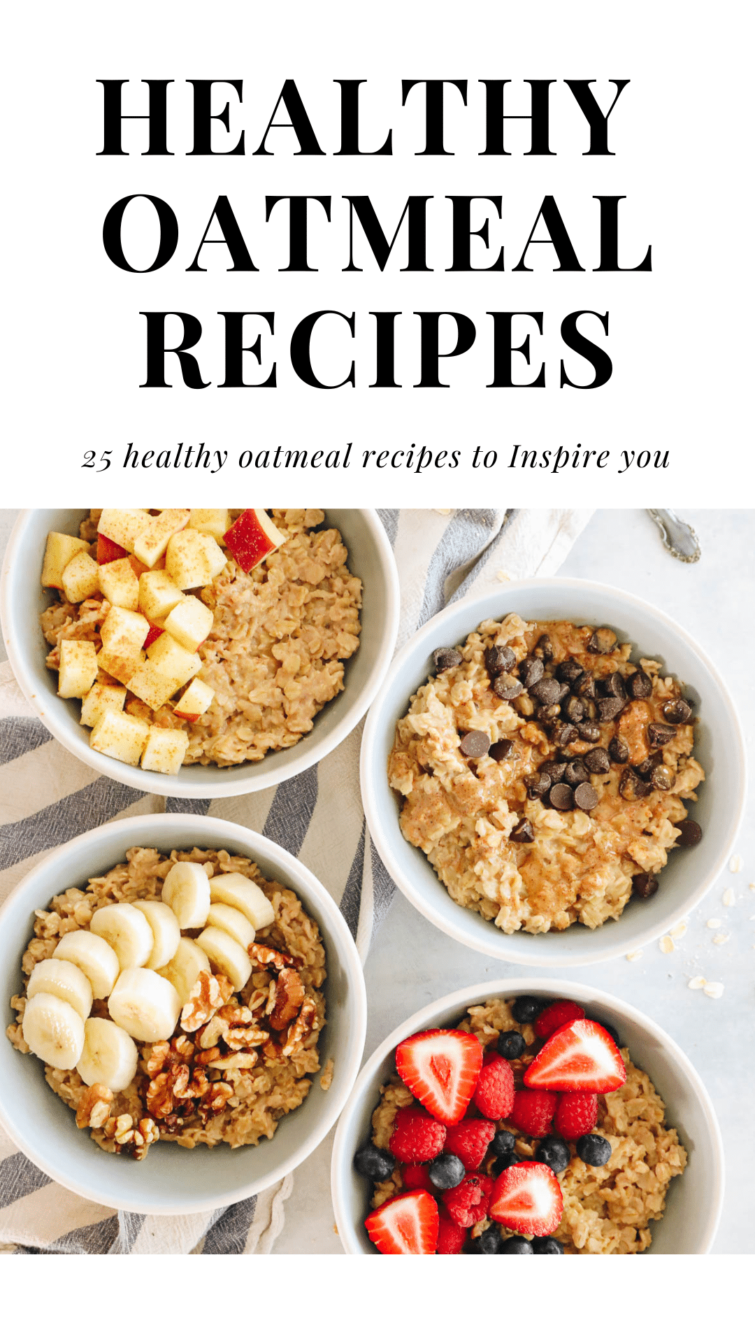 round-up image of 4 different types of oatmeals in a bowl